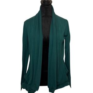 ATHLETA Pranayama Restore Wrap Ribbed Cardigan Pine Green Long Sleeve SZ XS